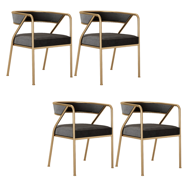 Dining Room Glam Chair Gold Legs Velvet Arm Chair with Upholstered