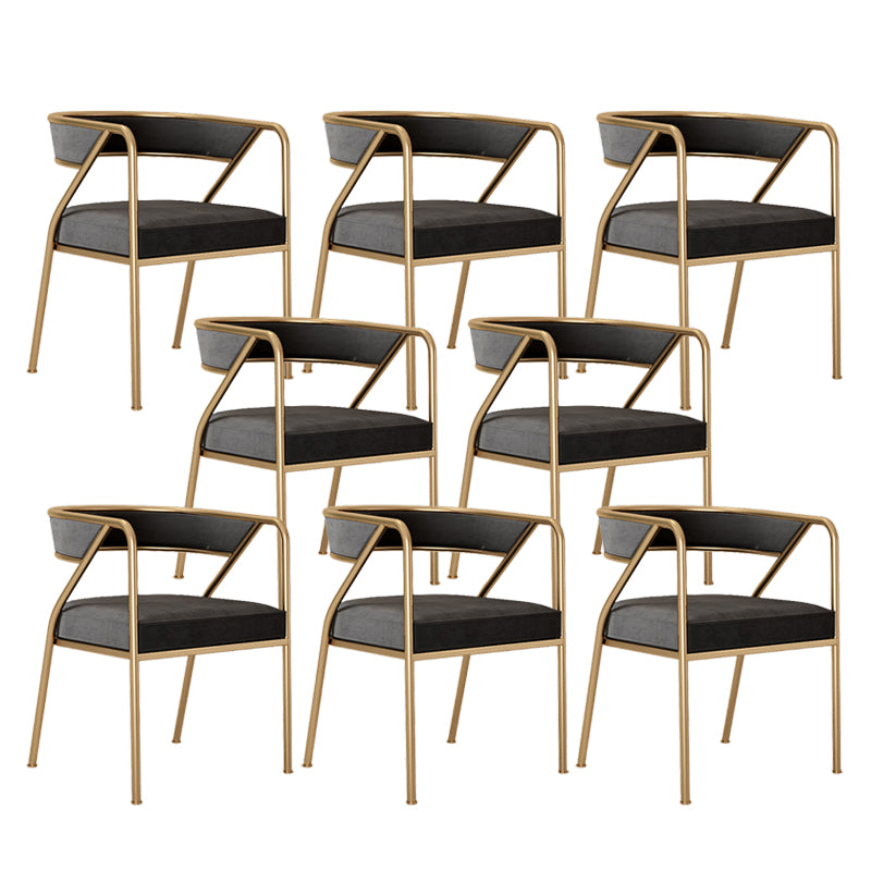 Dining Room Glam Chair Gold Legs Velvet Arm Chair with Upholstered