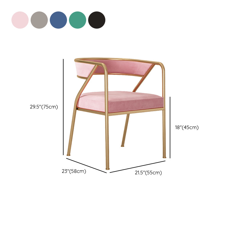 Dining Room Glam Chair Gold Legs Velvet Arm Chair with Upholstered