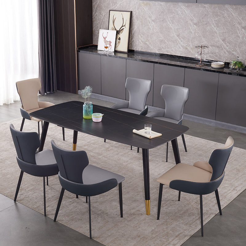 Dining Room Industrial Arm Chair Upholstered Wingback Dining Chairs