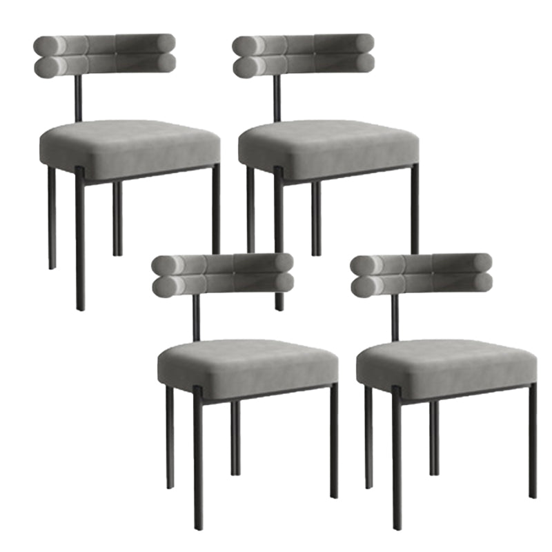 Modern Armless Dining Chairs Home Kitchen Velvet Side Chairs