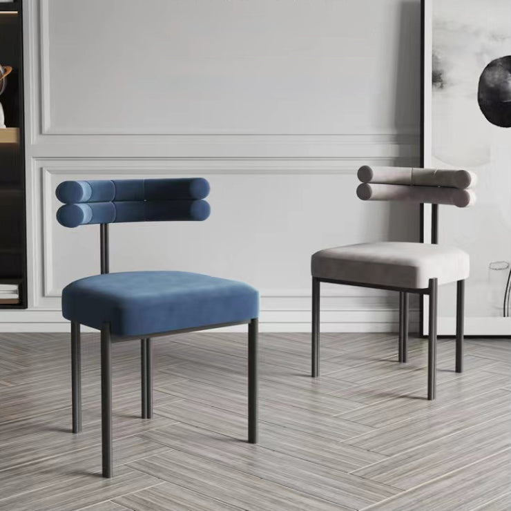 Modern Armless Dining Chairs Home Kitchen Velvet Side Chairs