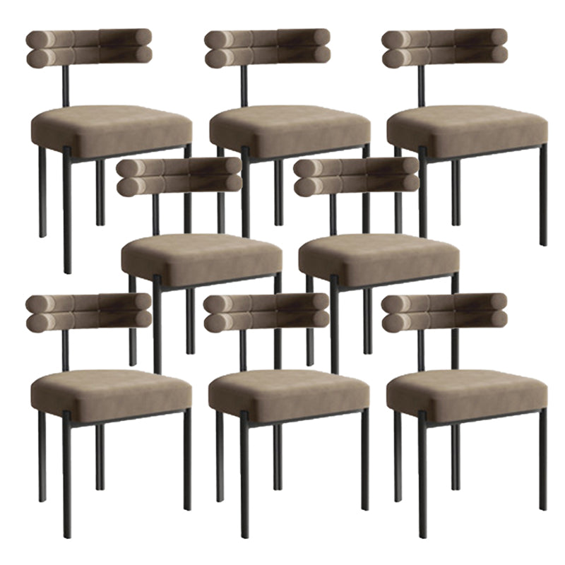 Modern Armless Dining Chairs Home Kitchen Velvet Side Chairs