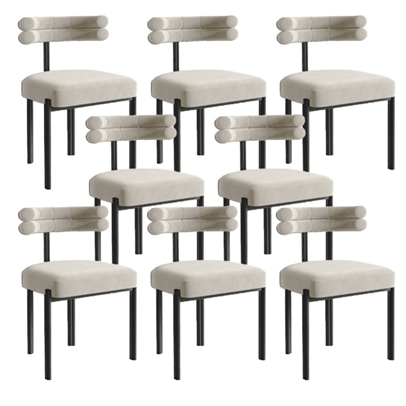 Modern Armless Dining Chairs Home Kitchen Velvet Side Chairs