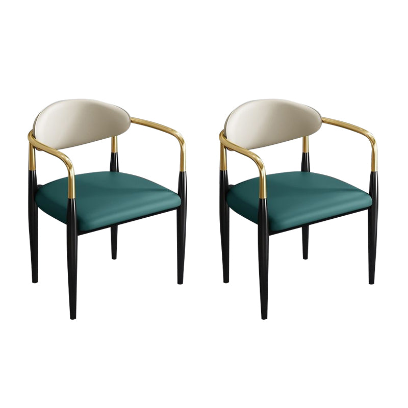 Contemporary Kitchen Dining Chair Black Legs Upholstered Arm Chair