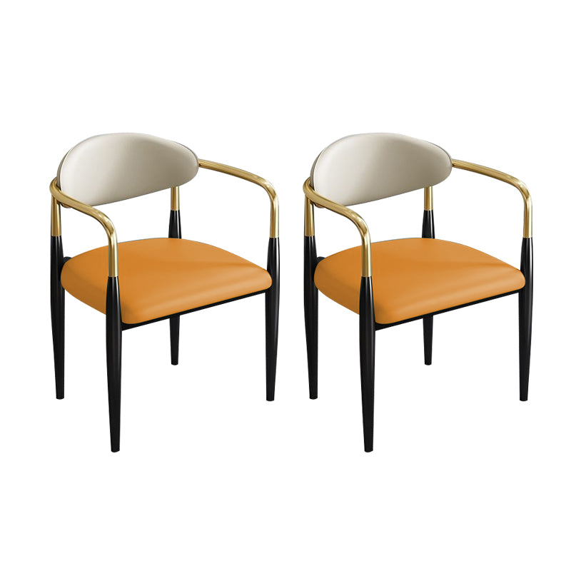 Contemporary Kitchen Dining Chair Black Legs Upholstered Arm Chair