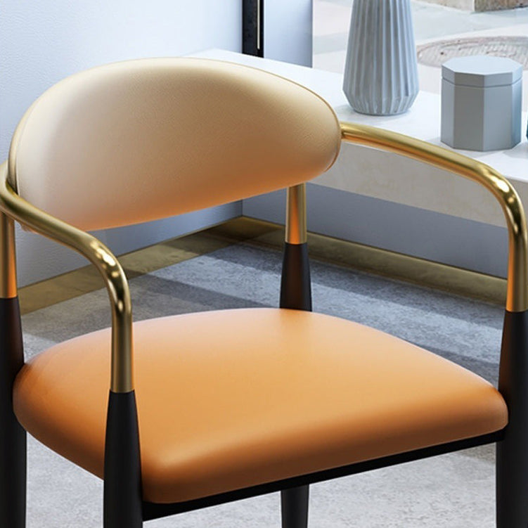 Contemporary Kitchen Dining Chair Black Legs Upholstered Arm Chair