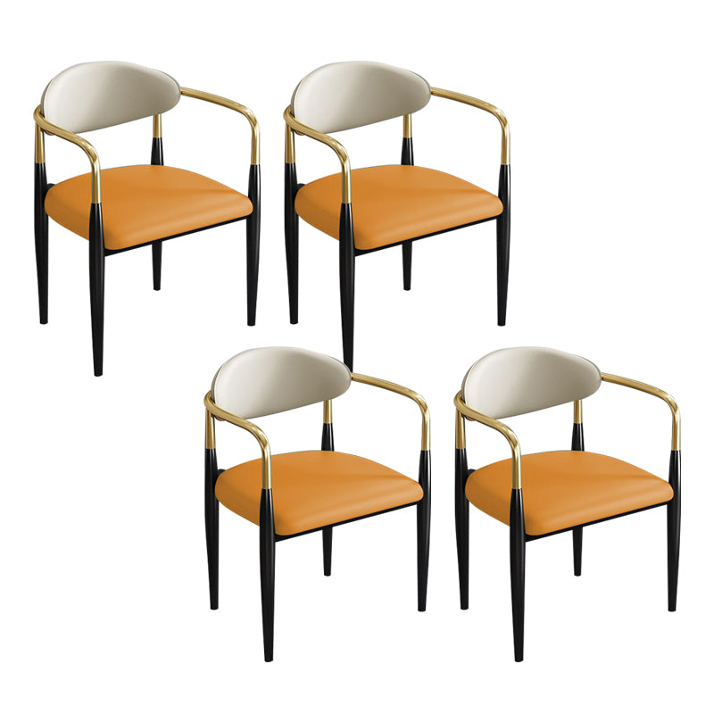 Contemporary Kitchen Dining Chair Black Legs Upholstered Arm Chair