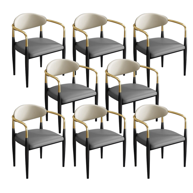 Contemporary Kitchen Dining Chair Black Legs Upholstered Arm Chair