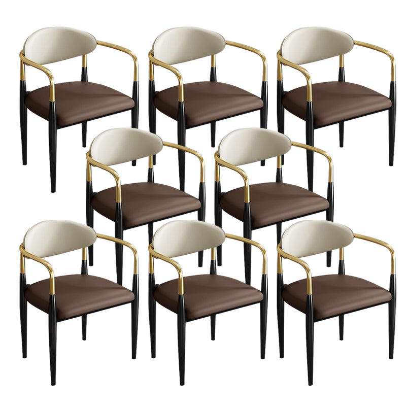 Contemporary Kitchen Dining Chair Black Legs Upholstered Arm Chair