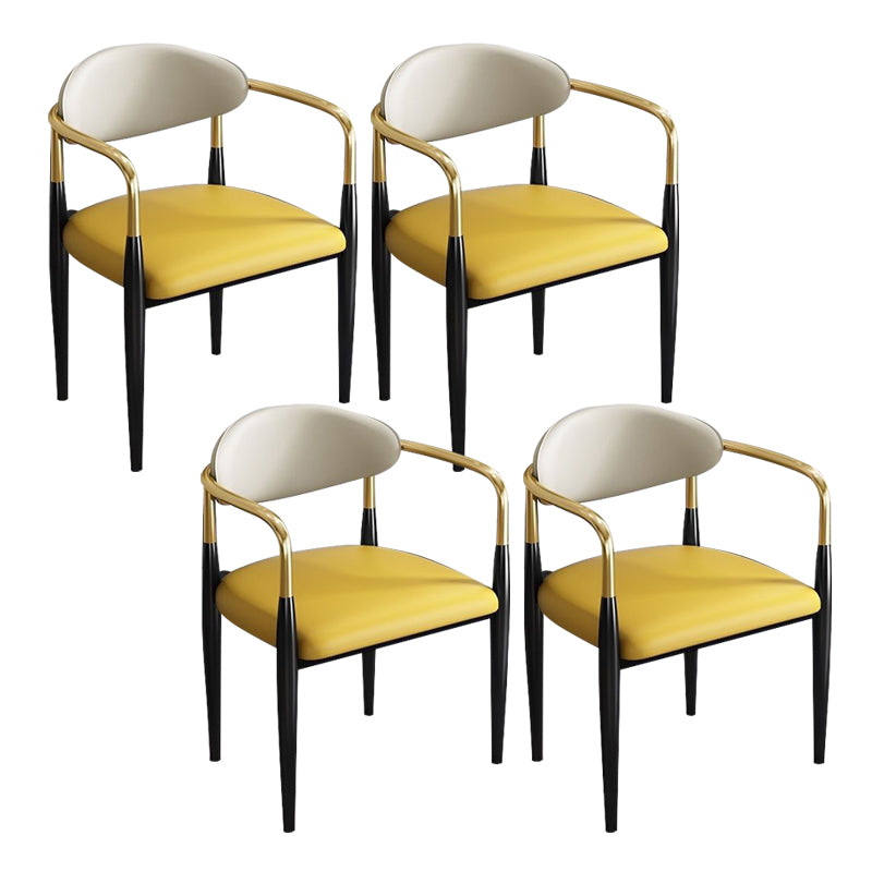 Contemporary Kitchen Dining Chair Black Legs Upholstered Arm Chair