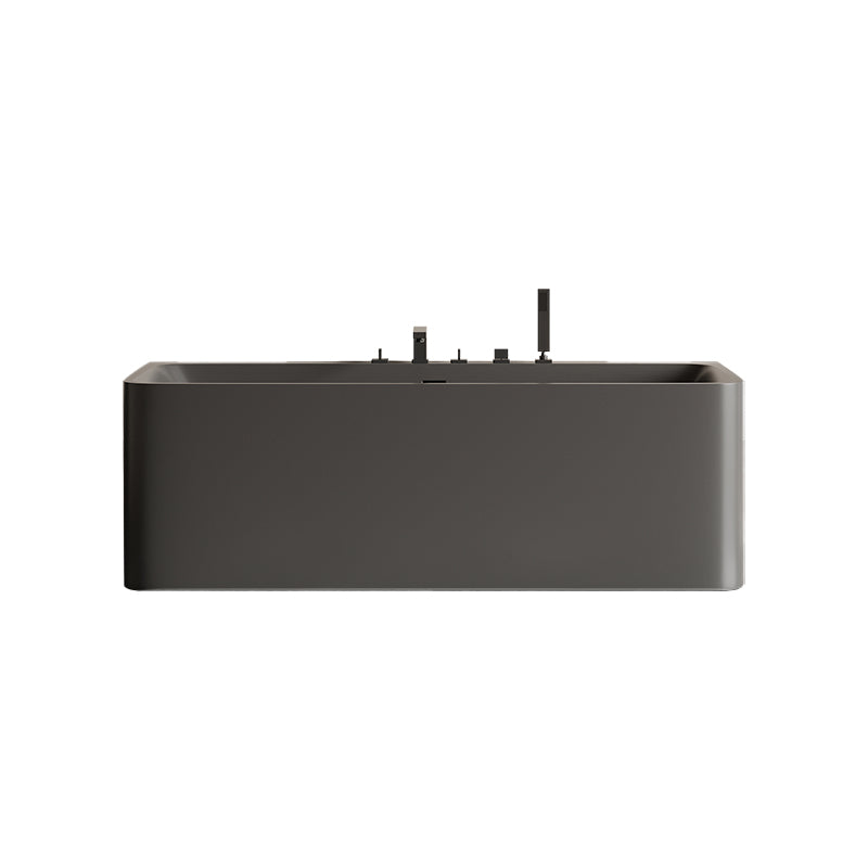 Modern Soaking Stone Bathtub Rectangle Back to Wall Bathtub with Faucet