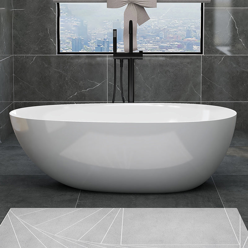 Modern Ellipse Bathtub Freestand Soaking Bathtub with Drain Bath Tub