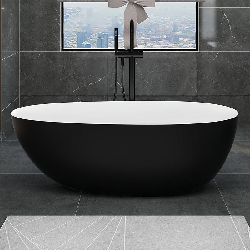 Modern Ellipse Bathtub Freestand Soaking Bathtub with Drain Bath Tub