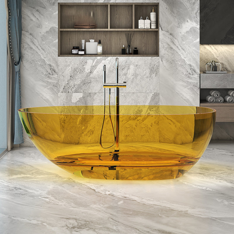 Modern Ellipse Bathtub Freestand Soaking Bathtub with Drain Bath Tub