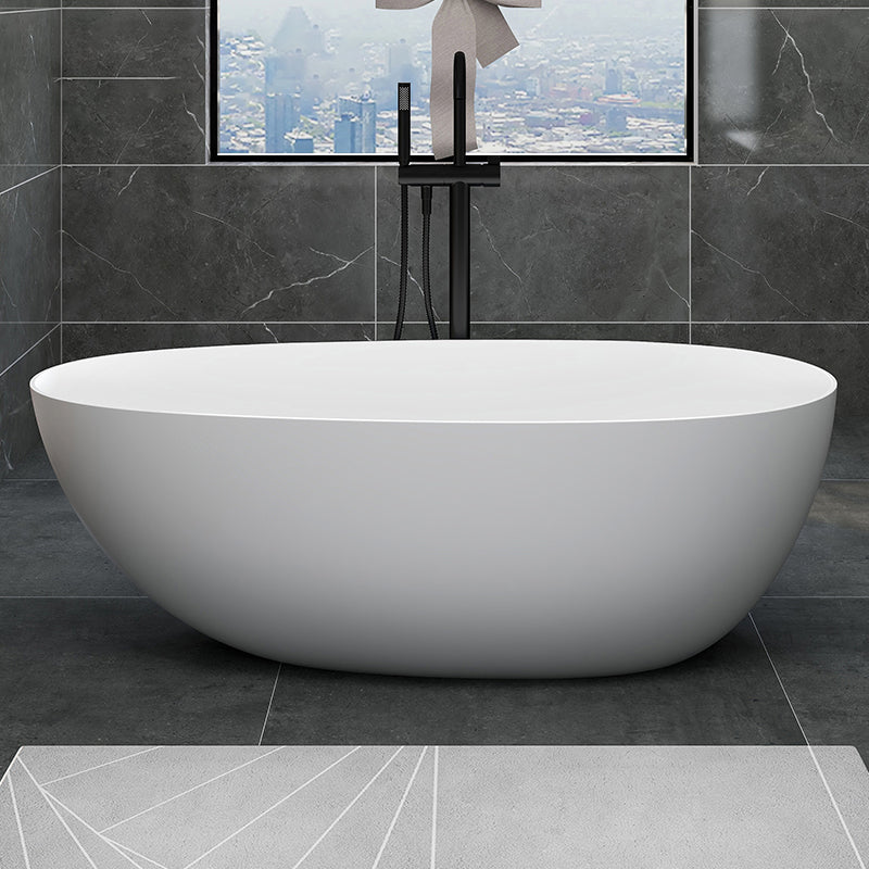 Modern Ellipse Bathtub Freestand Soaking Bathtub with Drain Bath Tub