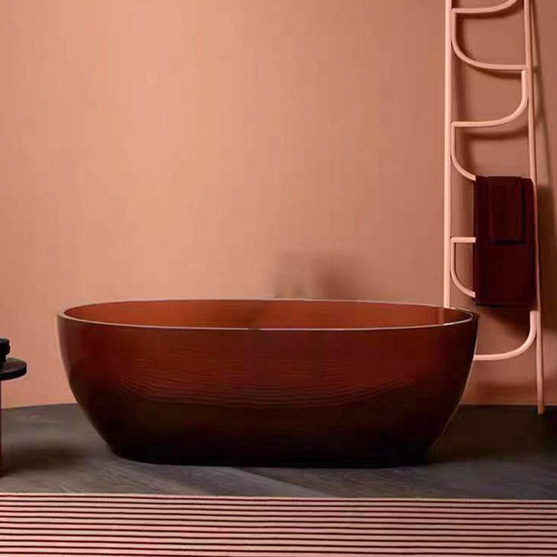 Modern Ellipse Bathtub Acrylic Freestand Soaking Bathtub with Drain Bath Tub