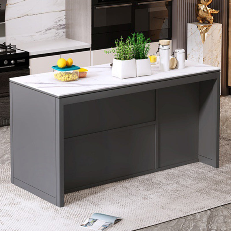 Home Dining Kitchen Island Table Modern Rectangular Kitchen Island