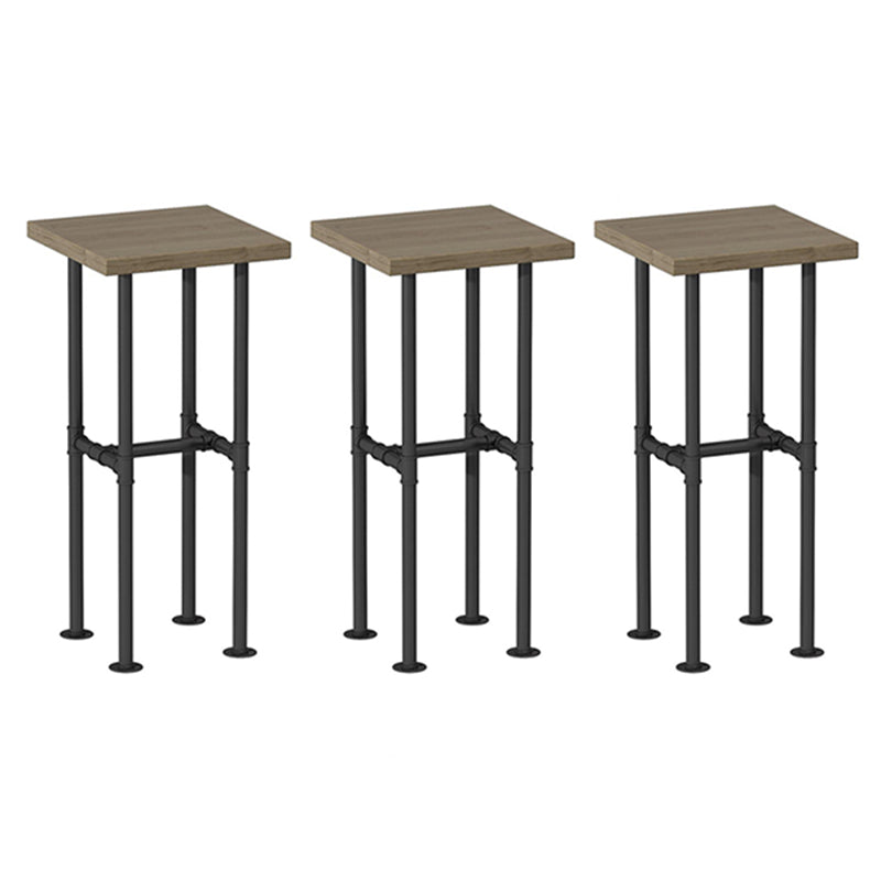 Modern 1/3/4 Pieces Bar Table Set Rectangle Pine Wood Counter Table with High Stools