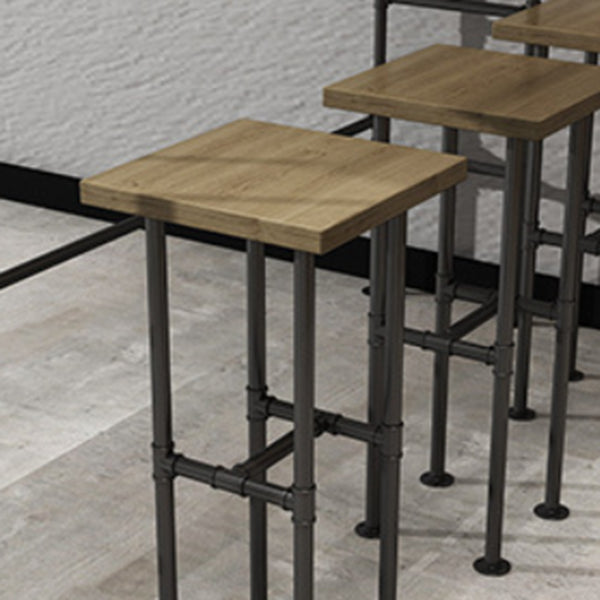 Modern 1/3/4 Pieces Bar Table Set Rectangle Pine Wood Counter Table with High Stools