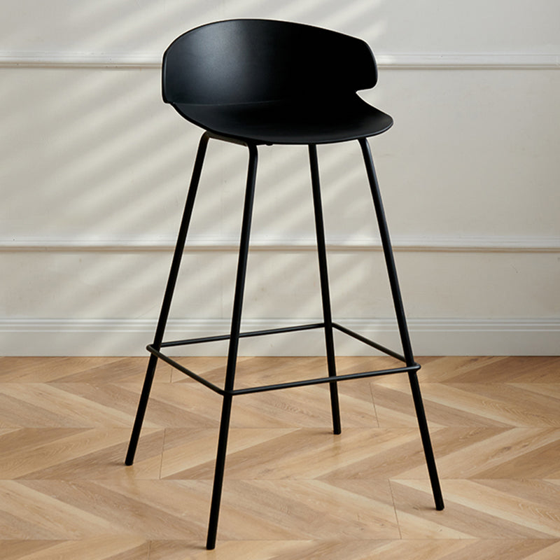 Modern Plastic Bar Stool Backrest Counter Stool for Living Room