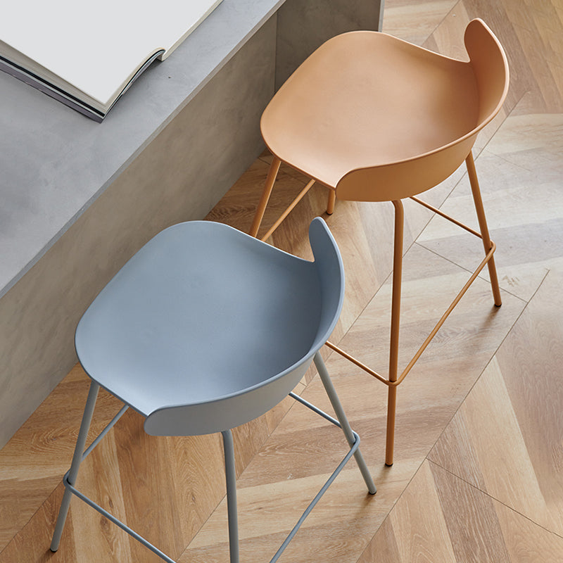 Modern Plastic Bar Stool Backrest Counter Stool for Living Room