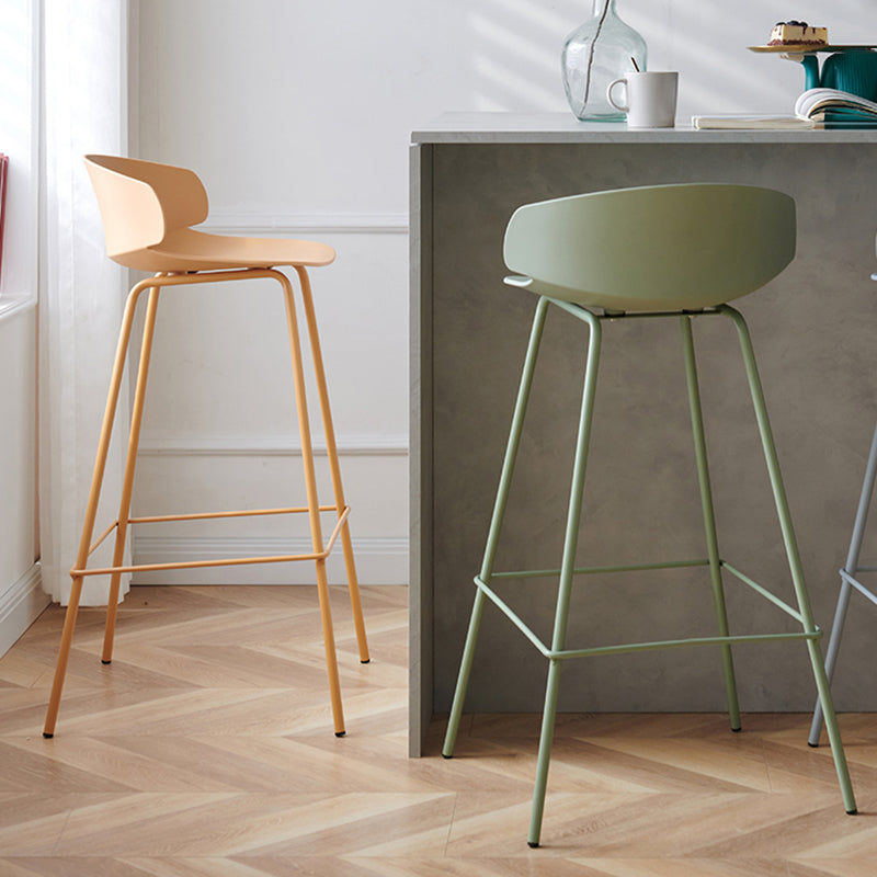 Modern Plastic Bar Stool Backrest Counter Stool for Living Room