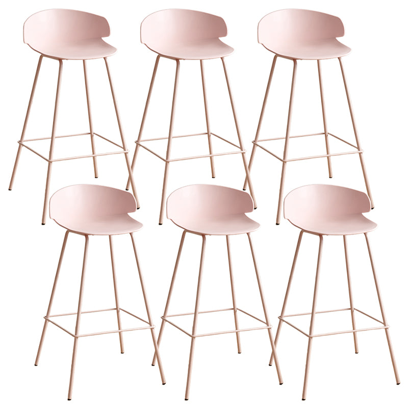 Modern Plastic Bar Stool Backrest Counter Stool for Living Room