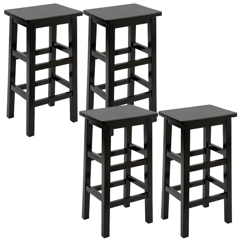 Solid Wood Bar Stool Counter Armless Backless Stool for Living Room
