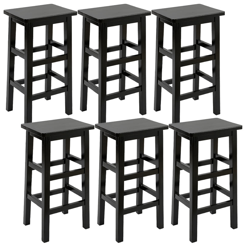 Solid Wood Bar Stool Counter Armless Backless Stool for Living Room