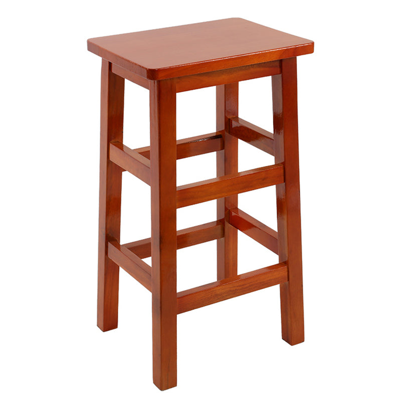 Solid Wood Bar Stool Counter Armless Backless Stool for Living Room