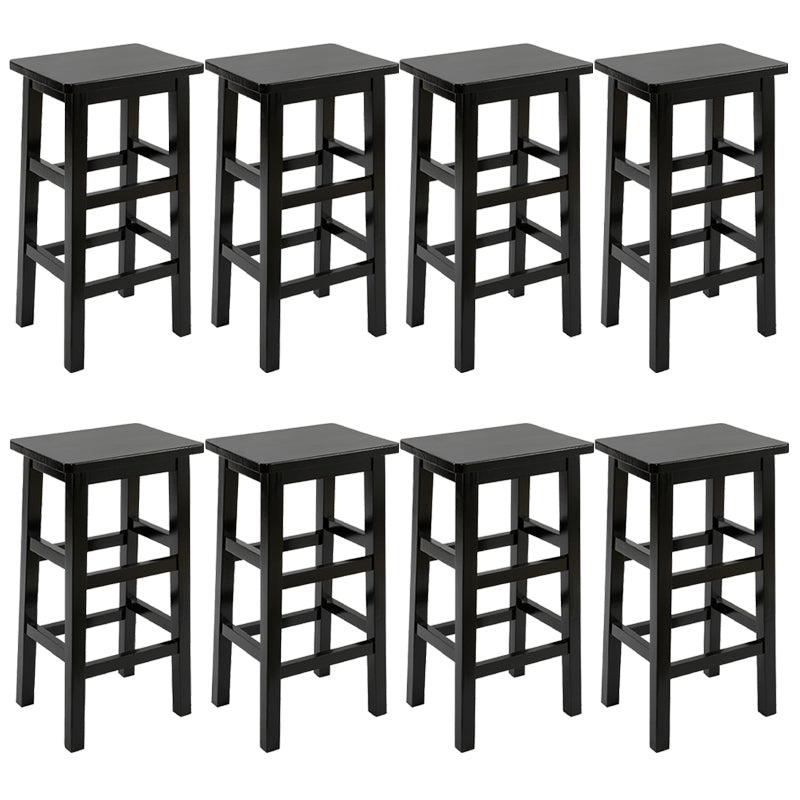 Solid Wood Bar Stool Counter Armless Backless Stool for Living Room