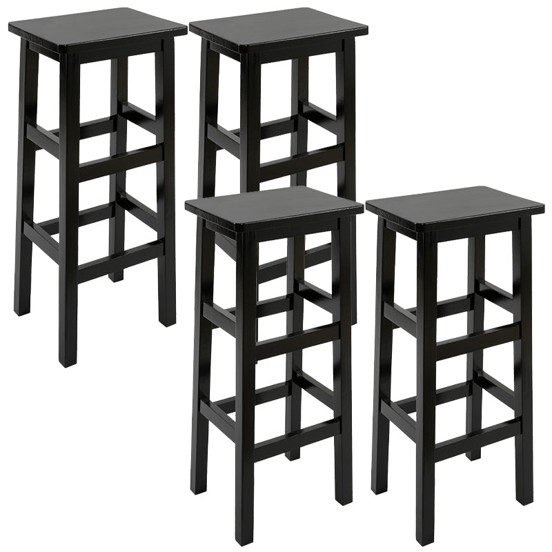 Solid Wood Bar Stool Counter Armless Backless Stool for Living Room