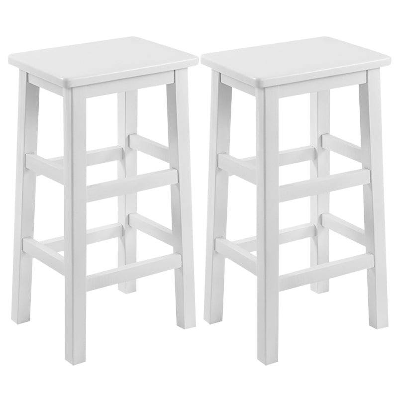 Solid Wood Bar Stool Counter Armless Backless Stool for Living Room