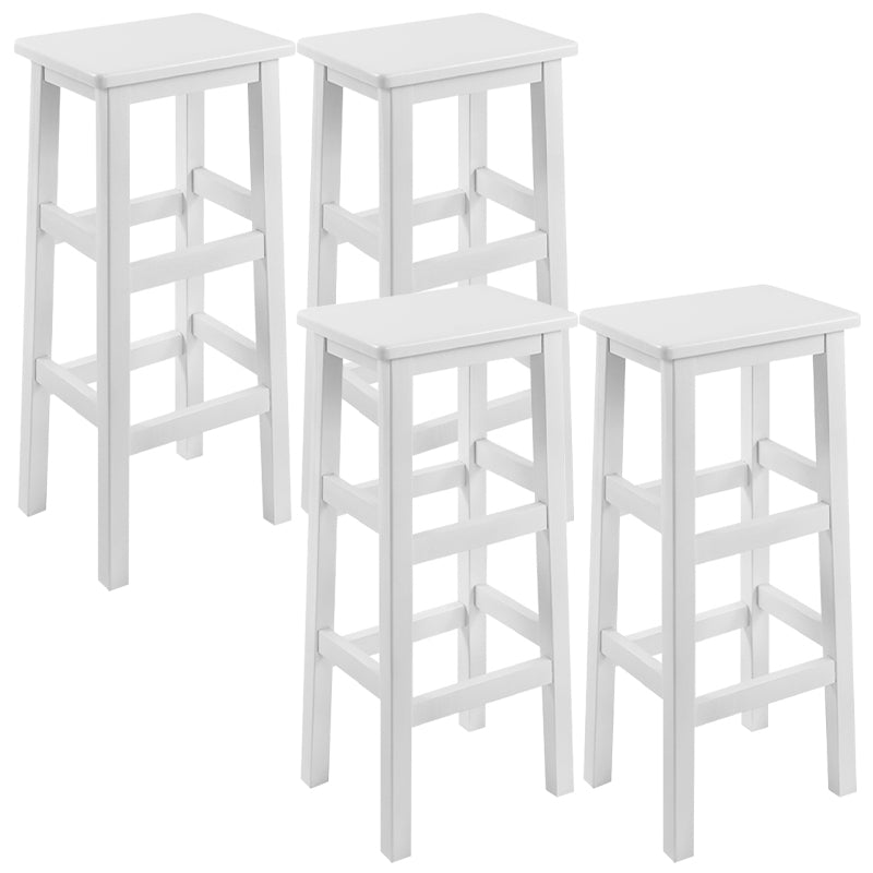 Solid Wood Bar Stool Counter Armless Backless Stool for Living Room