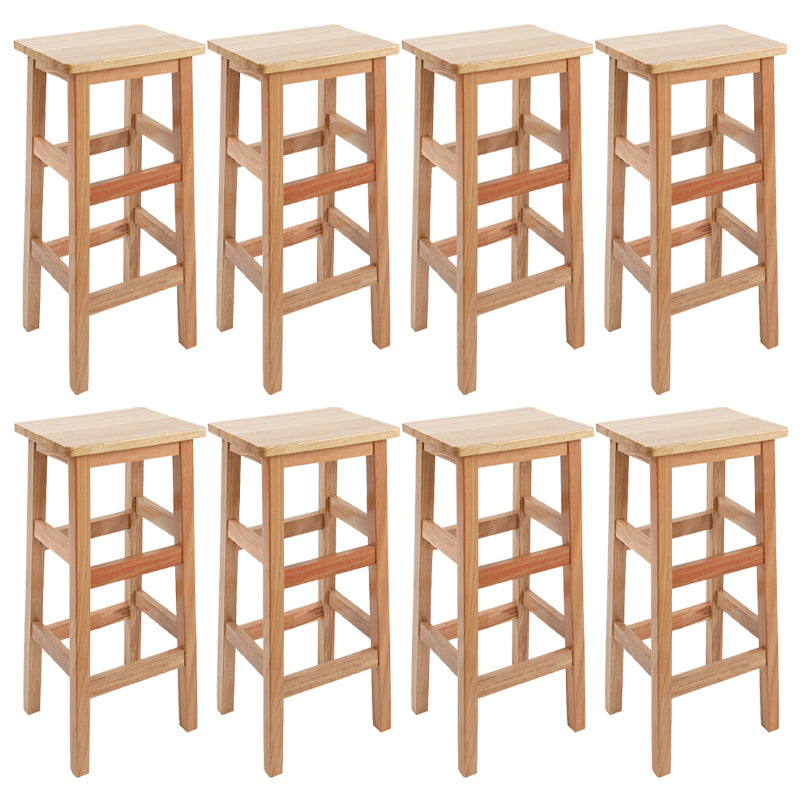 Solid Wood Bar Stool Counter Armless Backless Stool for Living Room