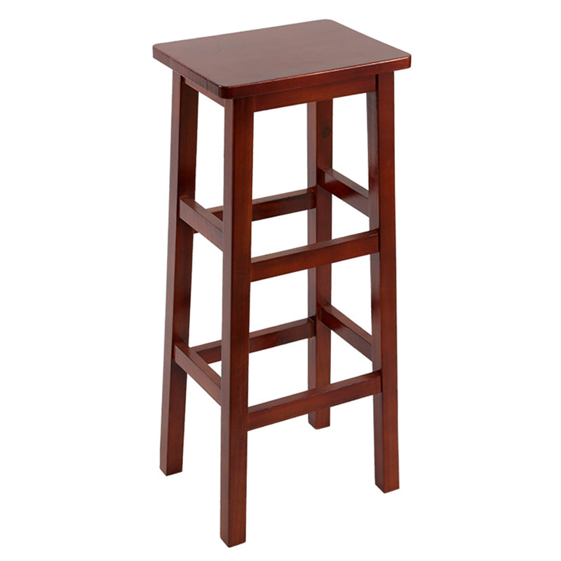 Solid Wood Bar Stool Counter Armless Backless Stool for Living Room