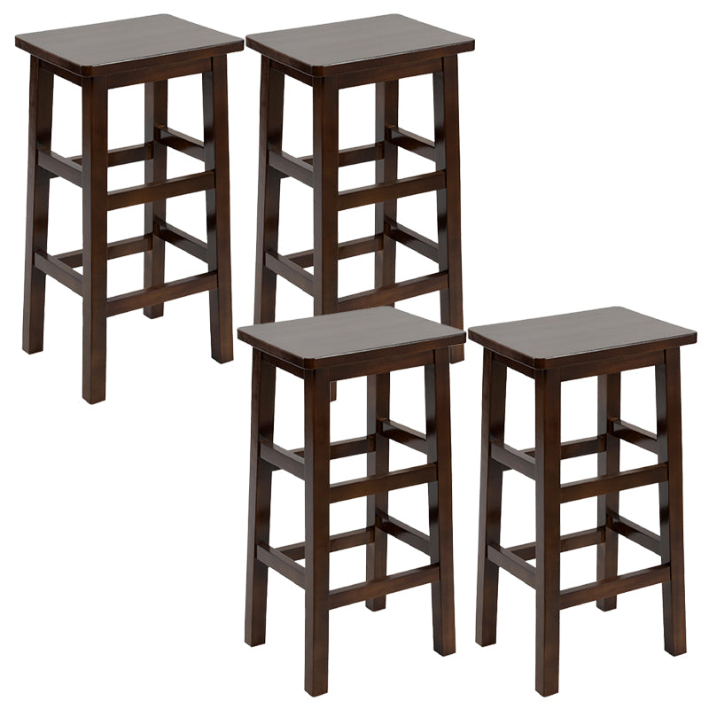Solid Wood Bar Stool Counter Armless Backless Stool for Living Room