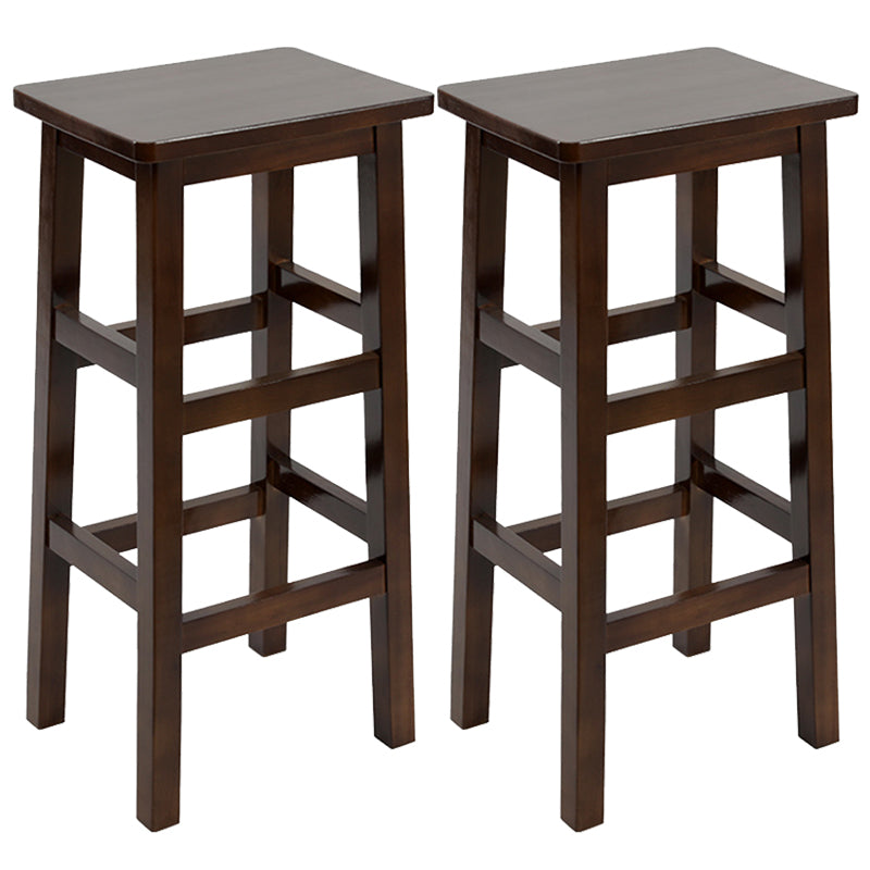 Solid Wood Bar Stool Counter Armless Backless Stool for Living Room