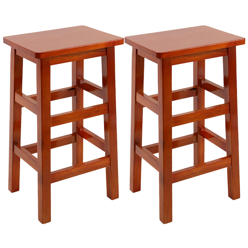 Solid Wood Bar Stool Counter Armless Backless Stool for Living Room