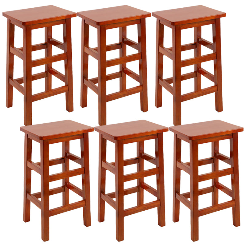 Solid Wood Bar Stool Counter Armless Backless Stool for Living Room