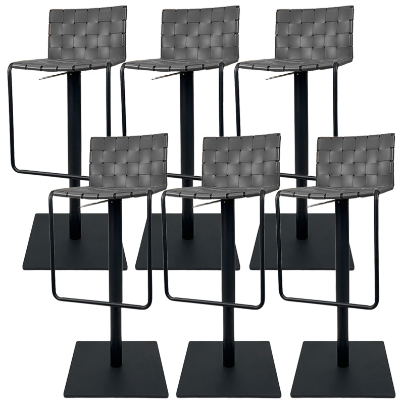 Industrial Leather Bar Stool Backrest Adjustable Counter Stool for Living Room