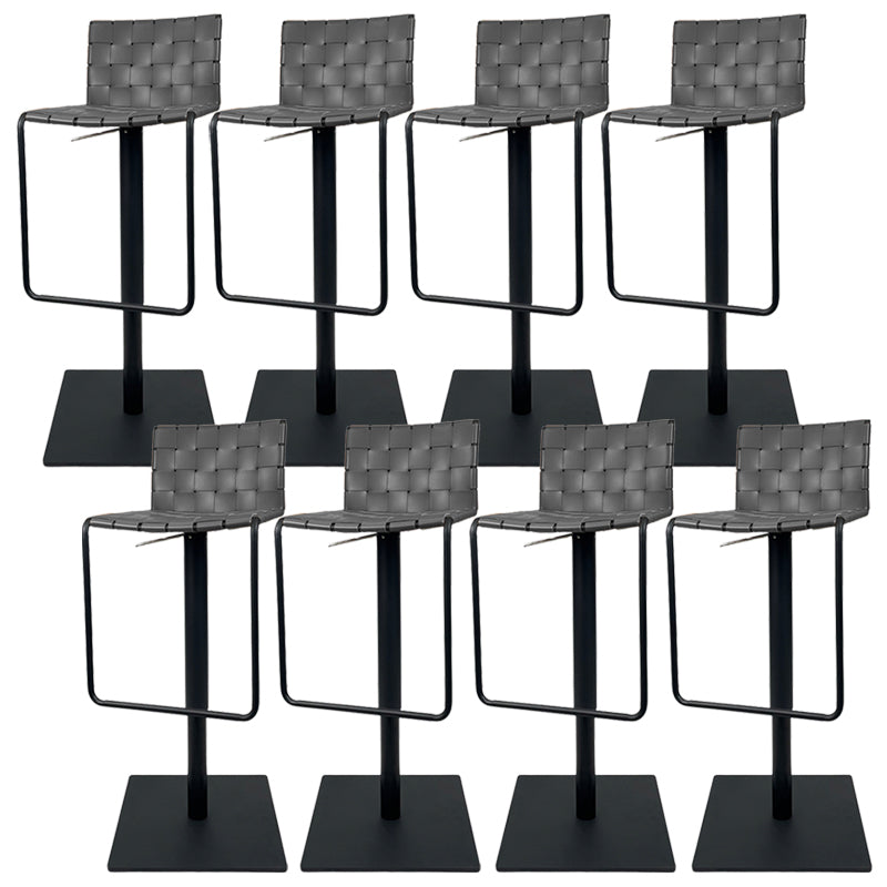 Industrial Leather Bar Stool Backrest Adjustable Counter Stool for Living Room