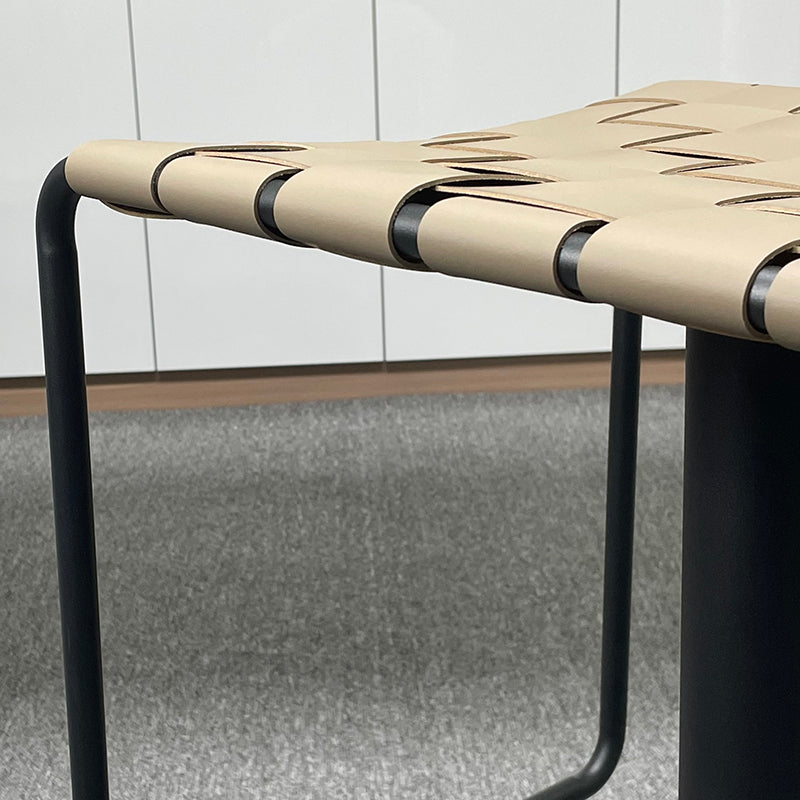 Industrial Leather Bar Stool Backrest Adjustable Counter Stool for Living Room