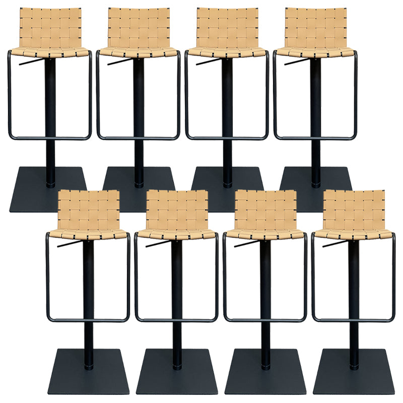 Industrial Leather Bar Stool Backrest Adjustable Counter Stool for Living Room