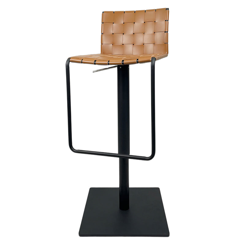 Industrial Leather Bar Stool Backrest Adjustable Counter Stool for Living Room