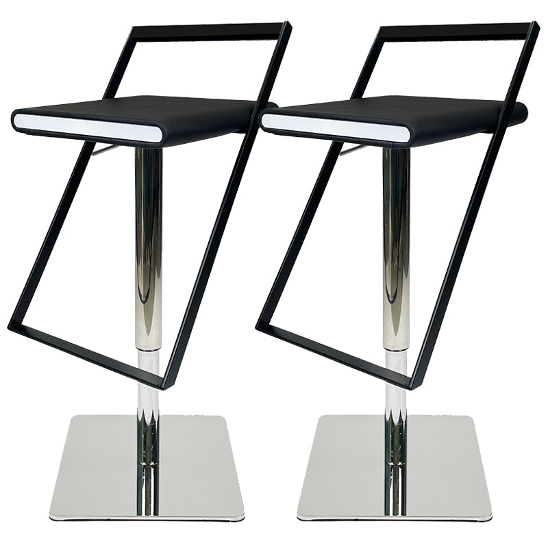 Leather Bar Stool Industrial Backrest Counter Stool for Living Room