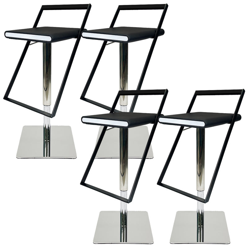 Leather Bar Stool Industrial Backrest Counter Stool for Living Room