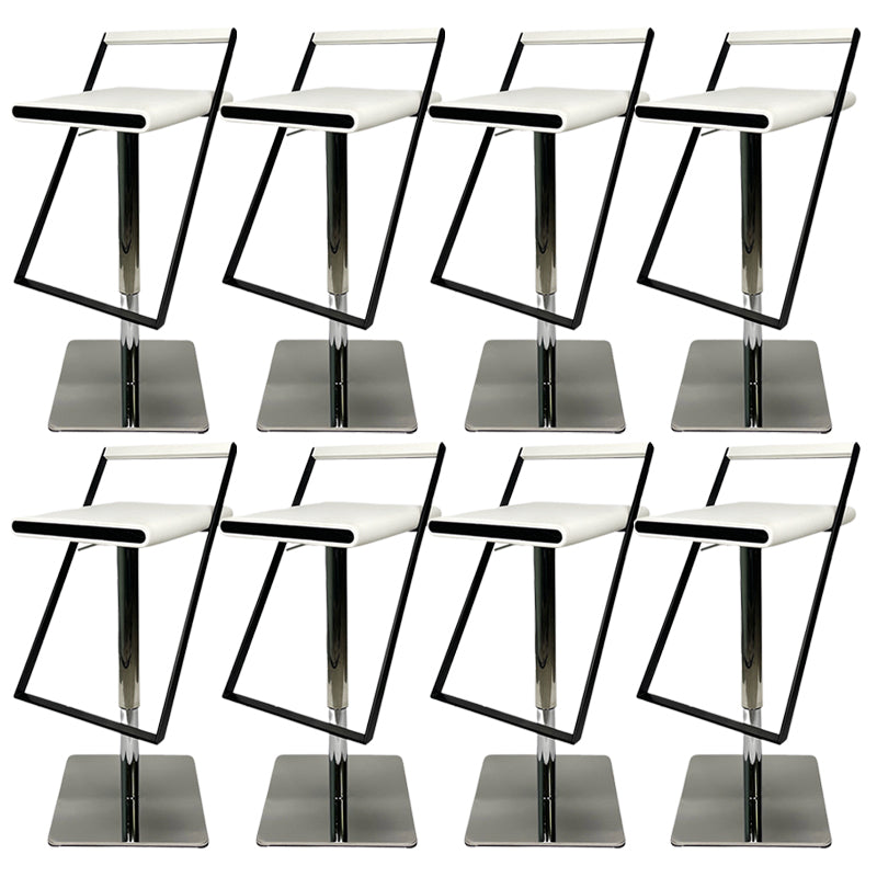 Leather Bar Stool Industrial Backrest Counter Stool for Living Room