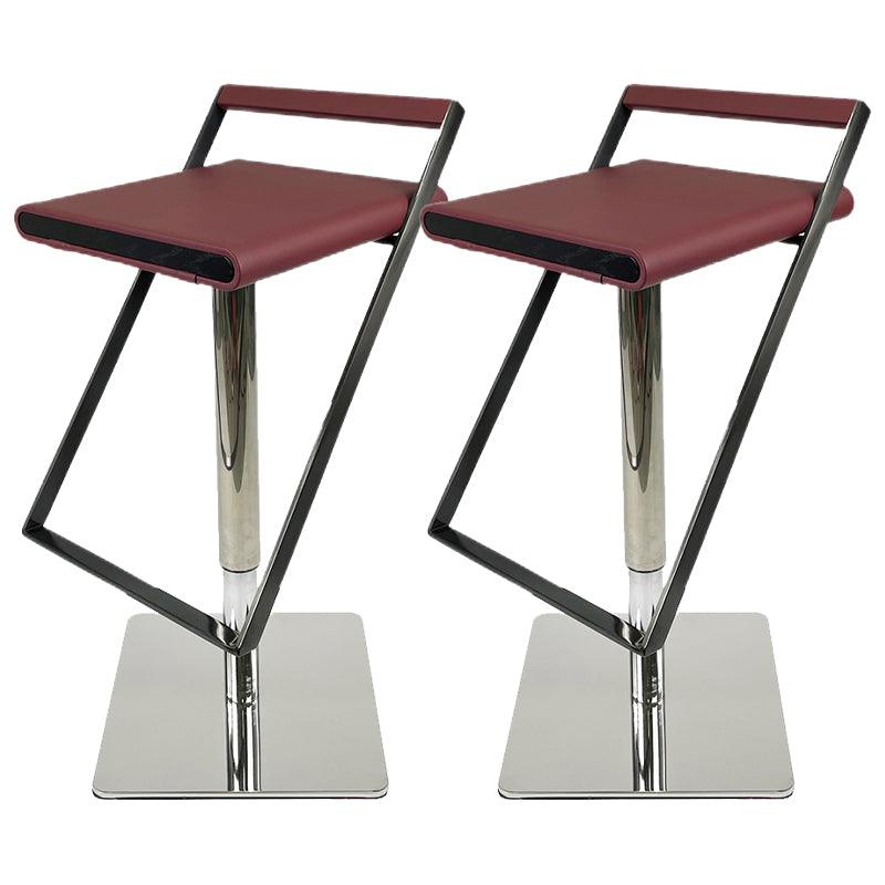 Leather Bar Stool Industrial Backrest Counter Stool for Living Room